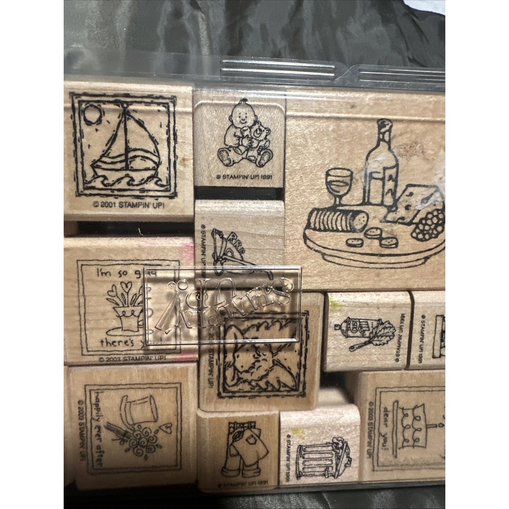 Stampin' Up! Stampin' Stamping Set Used Mixed Set 15 Stamps All Occasions Xmas - Picture 6 of 8